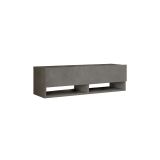Mueble TV Moderno con 1 Puerta y Estantes en Melamina Color Gris Antracita - 100x31.5x29.6cm