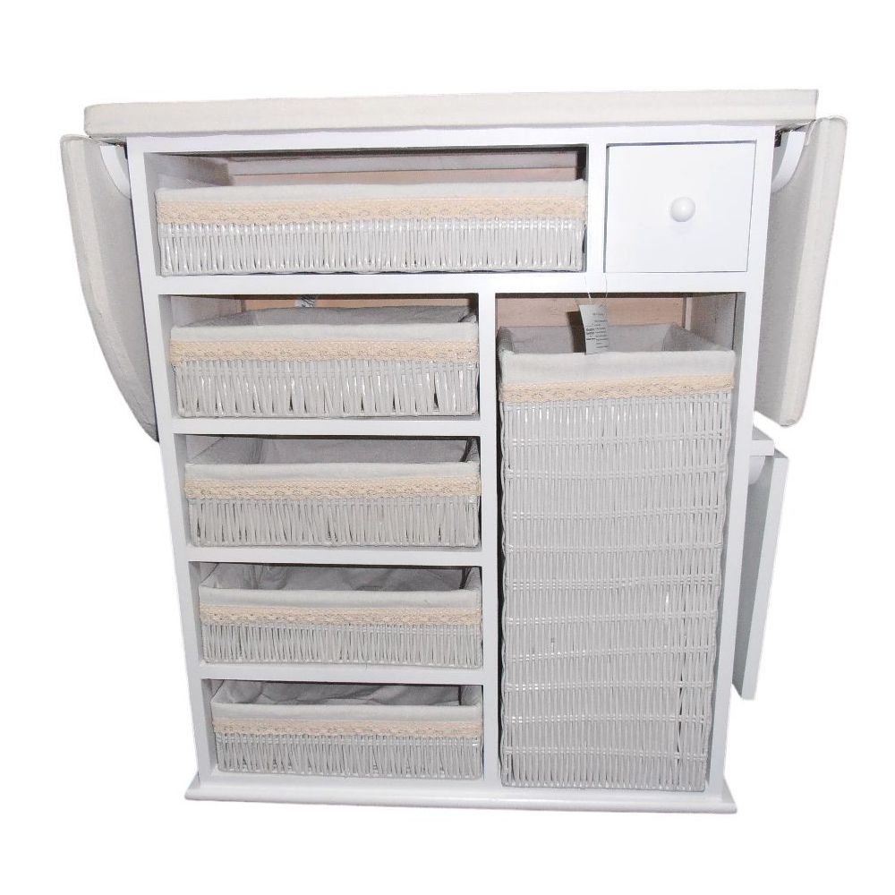 Mueble de Plancha Estoril Blanco Vintage + (Funda Elastica XXL Premiun Rayen + Tensores)