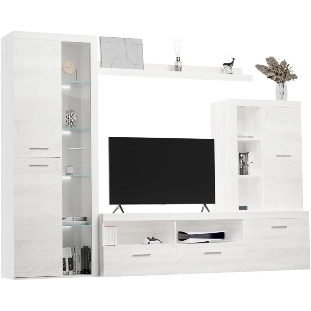 Mueble de Salón Moderno con Leds,Acabado en Andersen Pino
