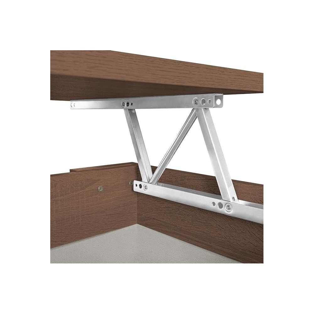 Mesa de Centro Elevable, Mesita de Salón, Acabado en Color nogal, Medidas: 90 cm (Ancho) x 50 cm (Fondo) x 46-57 cm (Alto)