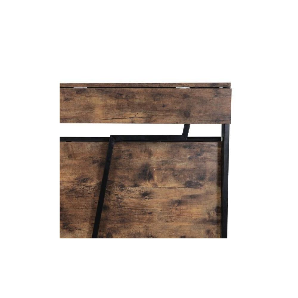 Escritorio Plegable de Doble Altura – Nogal con Estructura Metálica Negra, 120x62x75 cm