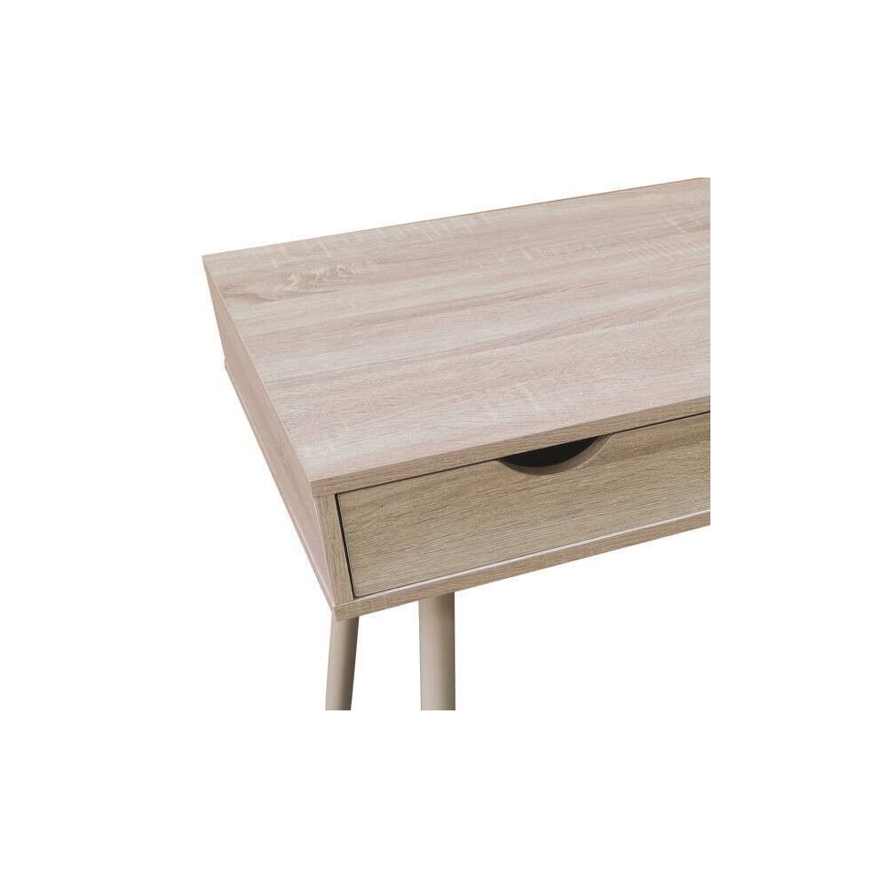 Mesa Escritorio Roble con 3 Cajones y Patas Estilo Escandinavo – Compacta y Funcional, 110x50x75 cm