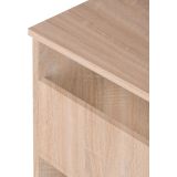 Mesa de Escritorio, Acabada en Cambrian, Mesa para Pc con balda interior, Medidas: 90 cm (Anc) x 49,5 cm (Fon) x 77 cm (Al)