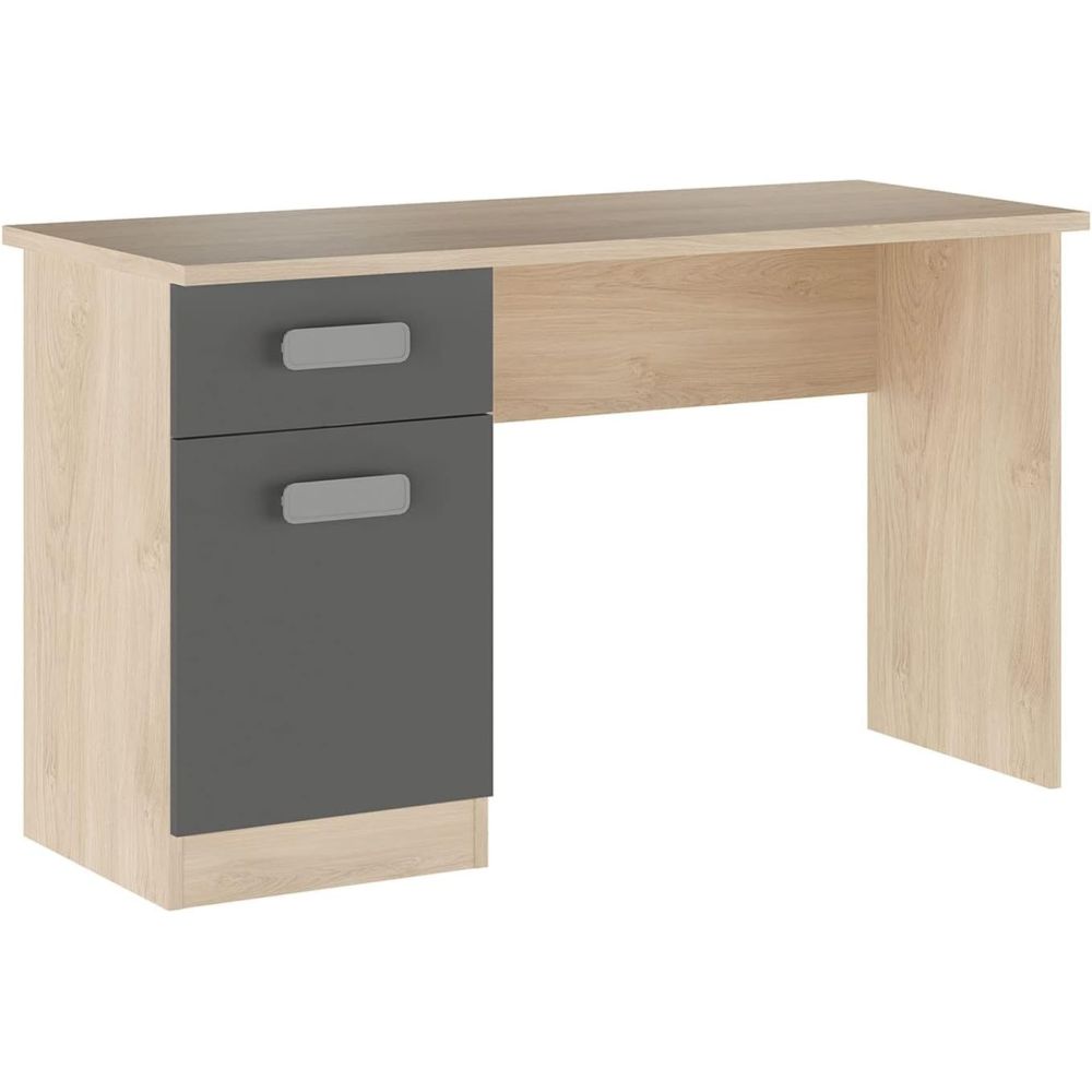 Mesa de Estudio, Escritorio con 2 Cajones, Mesa de Ordenador, Acabado en Color Blanco y Cambrian 70.8 x 120 x 49.8 cm