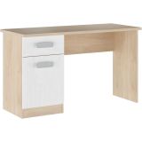 Mesa de Estudio, Escritorio con 2 Cajones, Mesa de Ordenador, Acabado en Color Blanco y Cambrian 70.8 x 120 x 49.8 cm