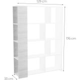 Conjunto de Salón Mueble Completo: Bajo TV, Mueble Bar, Estantería y Mueble Colgar - Estilo Roble y Blanco.