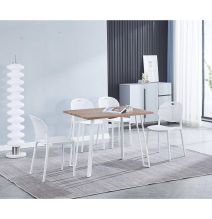 Pack 5 Sillas Cocina Color Blanco de plastico Polipropileno, Silla de Comedor Medidas: 40 cm (Anc) x 55 cm (Lar) x 80 cm (Al)