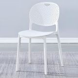 Pack 5 Sillas Cocina Color Blanco de plastico Polipropileno, Silla de Comedor Medidas: 40 cm (Anc) x 55 cm (Lar) x 80 cm (Al)