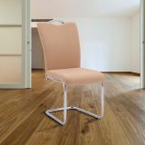 Pack de 4 Sillas Elegantes en Tejido Beige – Sillas para Comedor y Salón, Dimensiones: 44 x 61 x 98 cm.