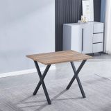Conjunto Mesa y Sillas Comedor/Cocina: Mesa madera y Patas Metálicas En Negro (76x100x70 Cm) + 5 Sillas (80x40x55 Cm)