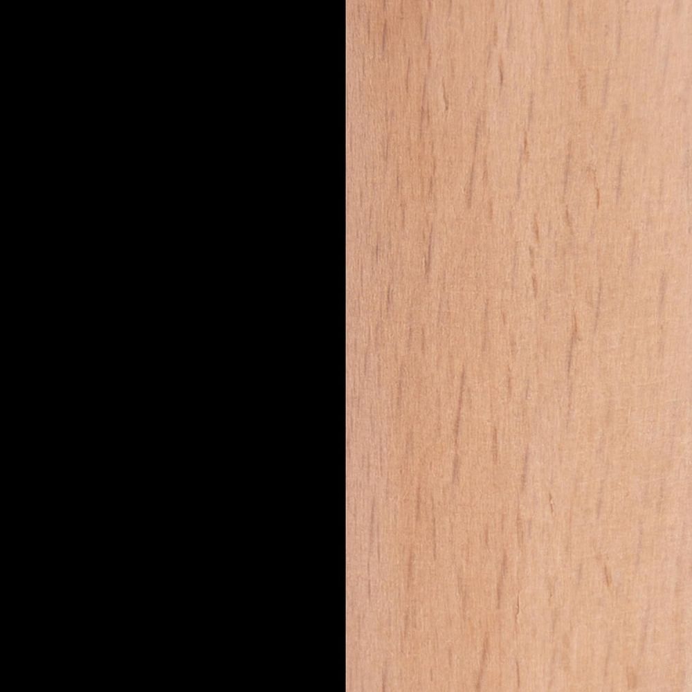 Conjunto Mesa y Sillas Nórdicas: Mesa Negra (80x80x76 cm) + 4 Sillas con Patas de Madera Haya (46,5 x 48 x 82 cm)