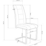 Pack de 4 Sillas Tapizadas para Salón – Acabado Marengo con Patas Cromadas de Aluminio, Medidas: 42,5 cm x 52 cm x 99 cm