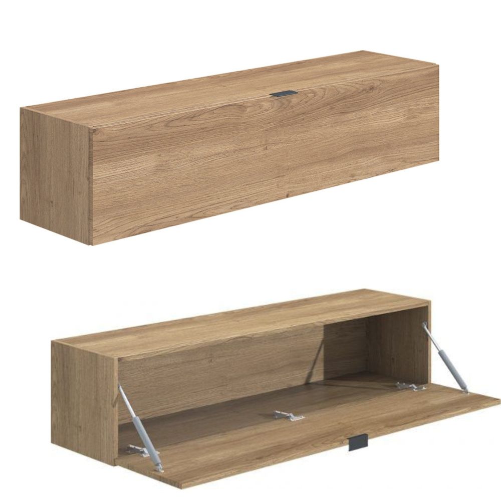 Meyvaser Mueble de salón y TV Conjunto muebles de salón apilable 270 Cm Ancho Color madera y blanco