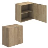 Meyvaser Mueble de salón y TV Conjunto muebles de salón apilable 245 Cm Ancho Color madera y blanco