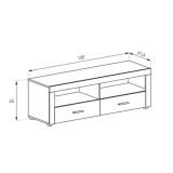 Mueble de Comedor, Mueble Salón, Acabado en Color Cañón, Medidas: 296 cm (Ancho) x 212 cm (Alto) x 41,4 cm (Fondo)