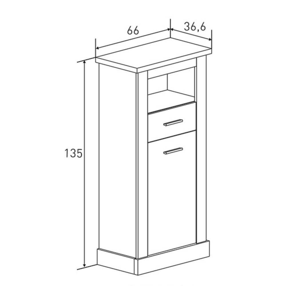 Mueble de Comedor, Mueble Salón, Acabado en Blanco y Cambria, Medidas: 326 cm (Ancho) x 174,7 cm (Alto) x 41,8 cm (Fondo)