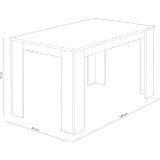Mesa de Comedor, Mesa de Salón Fija, Color Andersen Pino Gris, Medidas: 140 cm (Largo) x 80 cm (Ancho) x 75 cm (Alto)