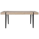 Mesa de Comedor o Cocina| MDF con Acabado Laminado Color Roble Sonoma | Patas Metálicas Negras | Medidas: 150 x 90 x 75 cm
