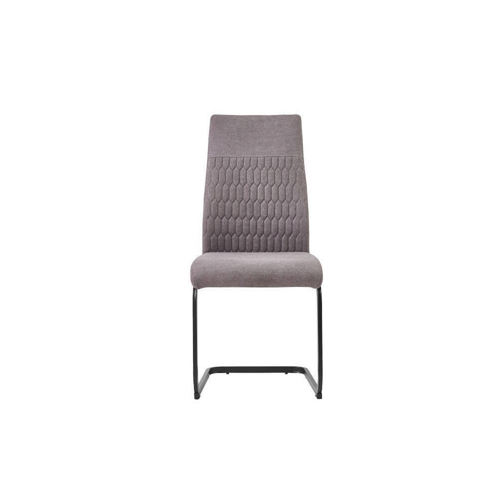Pack de 4 Sillas de Madera con Relleno de Espuma, Tapizadas en Tela Gris, Patas Metálicas Negras, Medidas 44x60x99 cm
