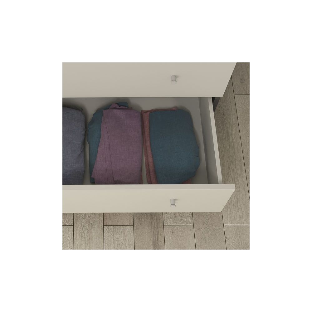 Cómoda con 5 Cajones, para Dormitorio, Acabado en Color Blanco, Medidas: 80 cm (Ancho) x 114,6 cm (Alto) x 48 cm (Fondo)