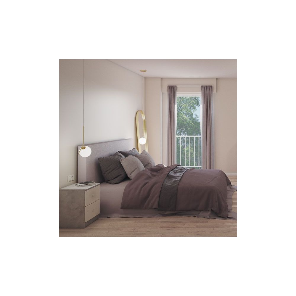 Mesita de Noche Moderna Mesilla de Noche con 2 Cajones Mesita Auxiliar para Dormitorio 49,6x40x35cm Color Cemento y Blanco
