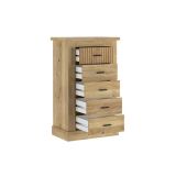 Pack de Muebles de Dormitorio Habitación Infantil con Cabecero, 1 Mesita de Noche 3 Cajones y Sinfonier en Color Mauvella Rayas