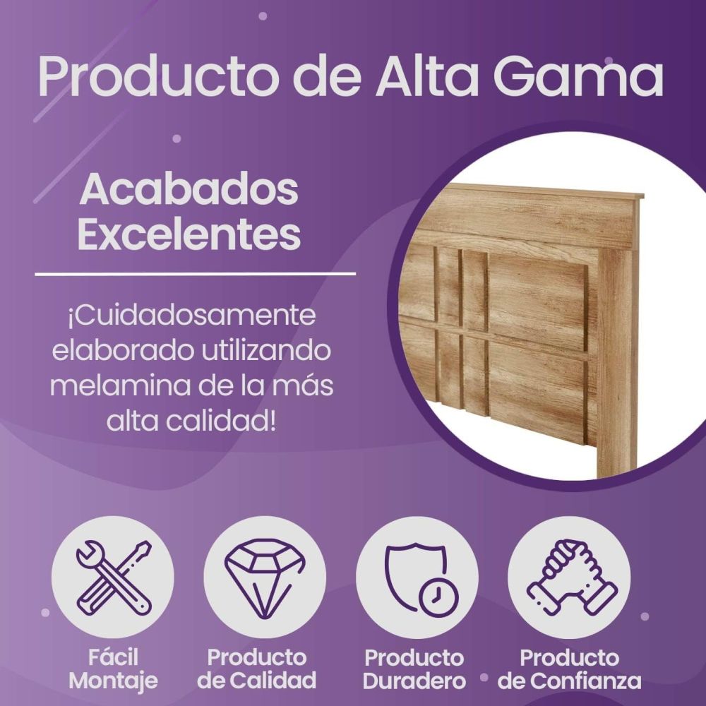 Pack Cabecero Nórdico de 160 x 120 cm + 2 Mesitas de Noche |Práctico y Elegante| Color Cañon (para Cama de 135-140, 150 o 160)