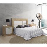 Mesita de Noche 3 Cajones, Mesilla de Dormitorio, Color Cambrian y Blanco , Medidas: 66 cm (anc) x 39,6 cm (Fo) x 63,8 cm (Al)