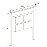 Cabecero Nórdico de 110 (Ancho) x 120 (Alto) x 3,8 (Fondo) Cm | Práctico y Elegante Color Cañón (para Cama de 135-140 o 160)