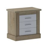 Pack de Dormitorio con Cabecero de 160 x 120 cm + 2 Mesitas de Noche + Sinfonier | Color Cambria y Blanco